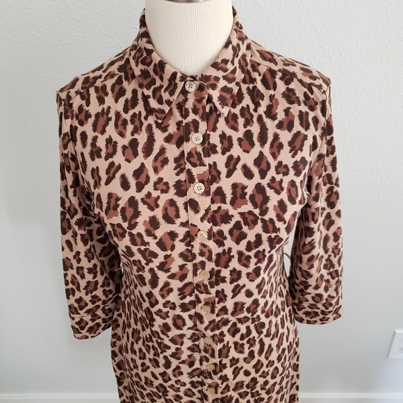 Vintage 90s / Y2K Leopard Print Dress - Picture 3 of 12